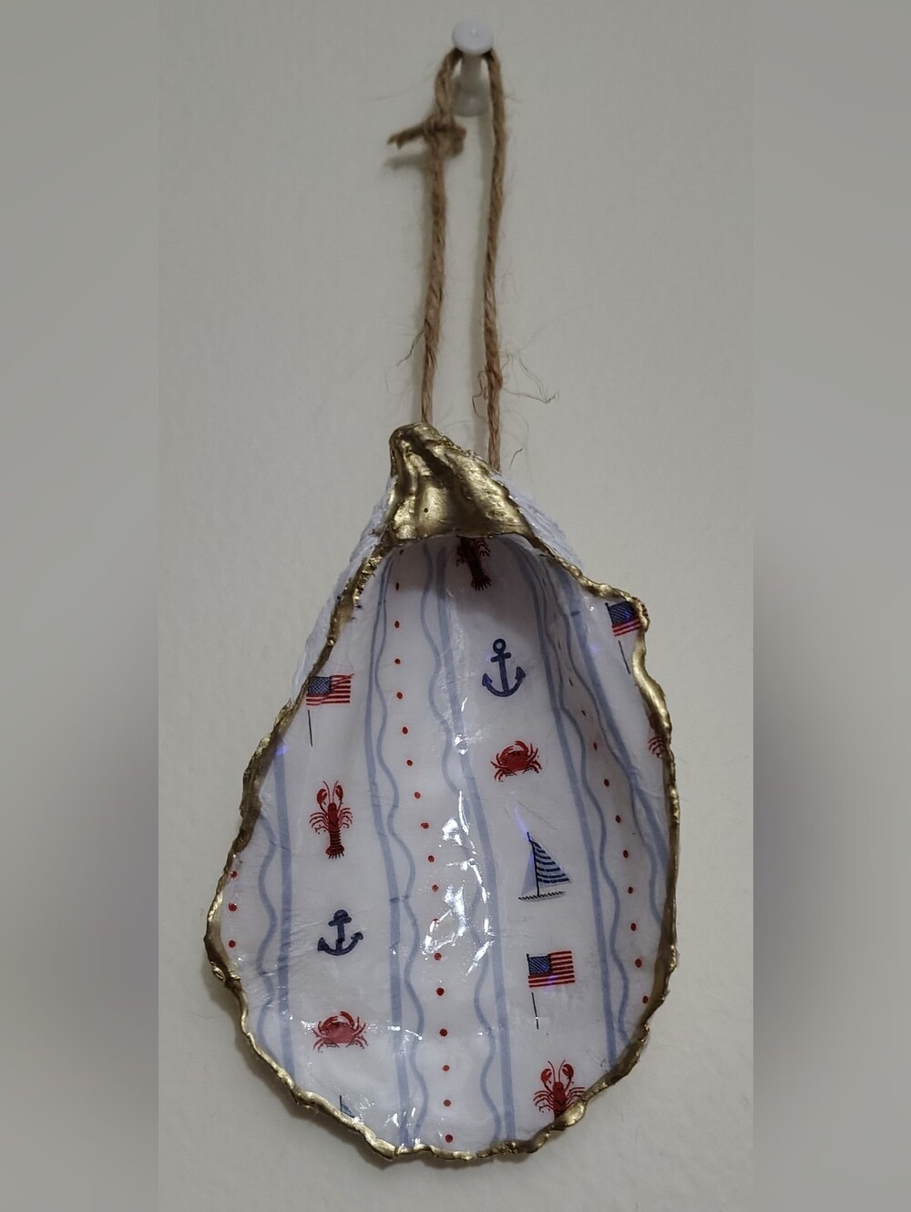 Nautical Oyster Shell Coastal Ornament